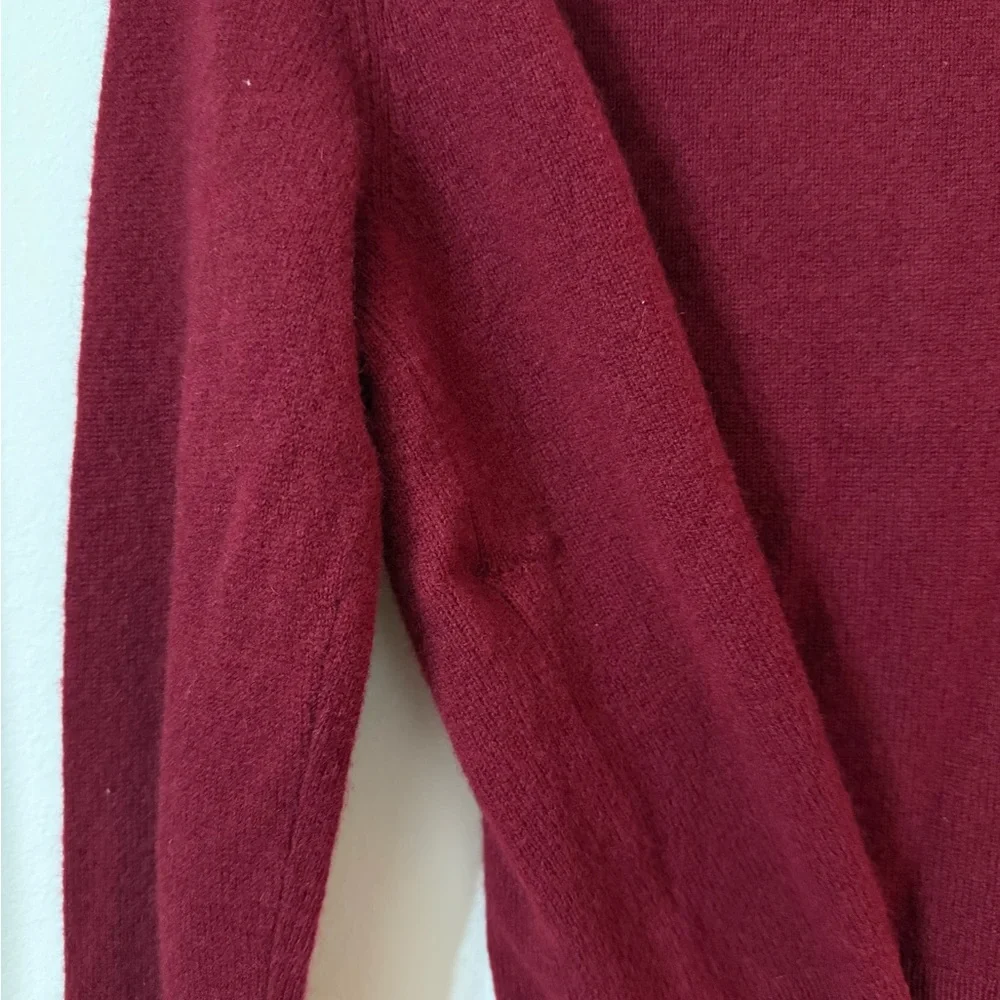 Nordstrom Maroon/Cranberry Crewneck Button Cardigan - Picture 4 of 4